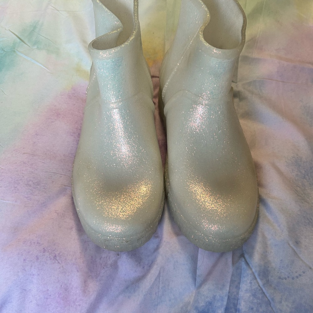 UGG Kids Glitter White Rain & Snow Boots